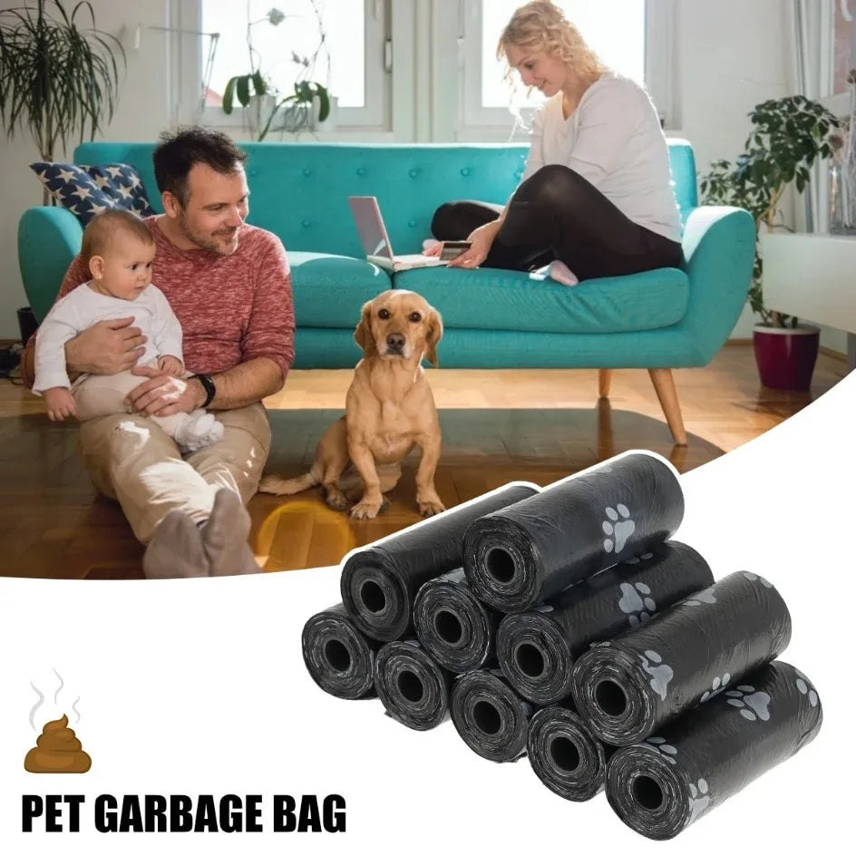 10/30 Roll Dog Poop Bags – Leak-Proof Pet Waste Bags for Outdoor Cleaning, 15 Bags per Roll Refill Garbage Bag Set