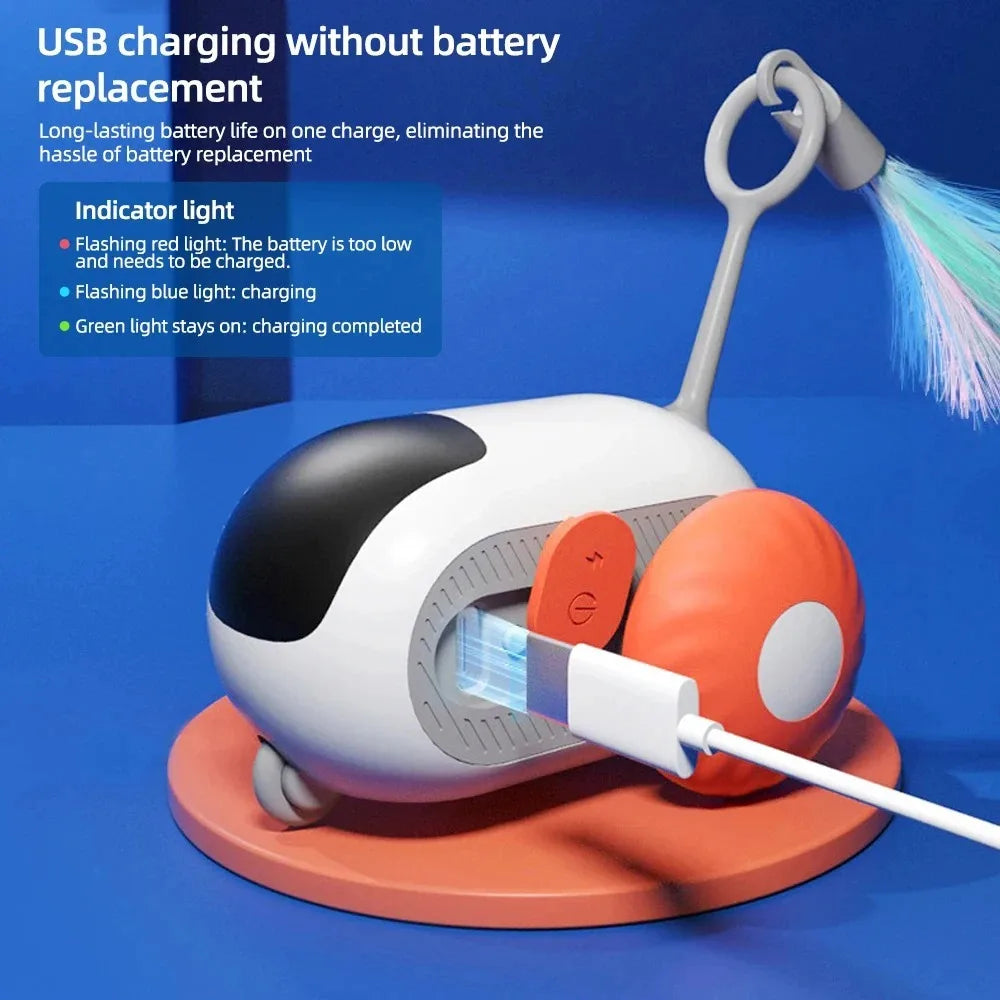 Smart Rechargeable Moving Electric Cat Toy – Remote-Controlled Interactive Training Car