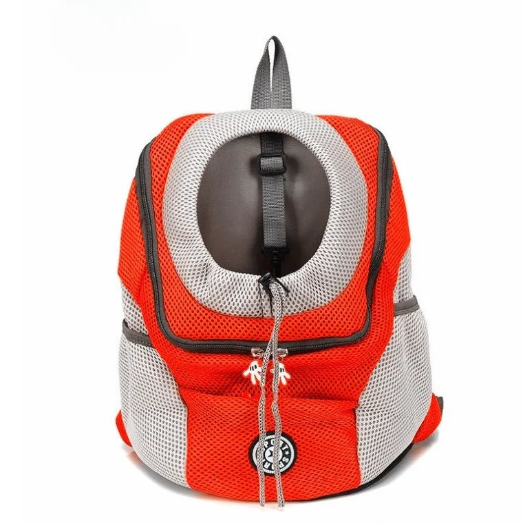 Double Shoulder Pet Carrier Backpack – Portable Mesh Dog Travel Bag for Outdoor Adventures