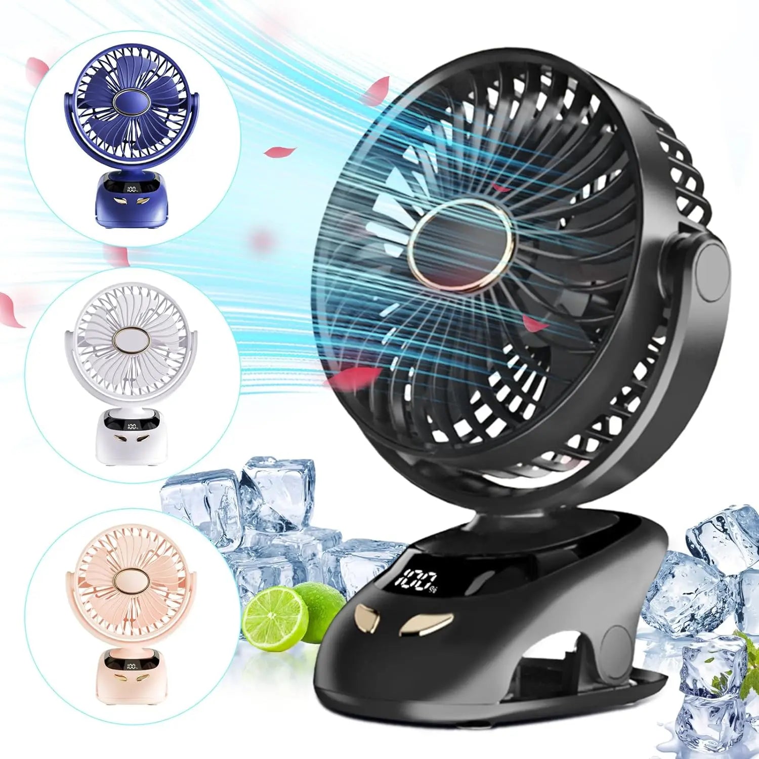 Portable USB Personal Fan for Home, Office, Travel, Bed, Stroller, Camping & Golf Cart