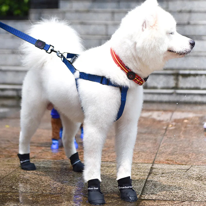 4Pcs Waterproof Dog Rain Shoes – Anti-Slip Rubber Boots for Small, Medium & Large Dogs