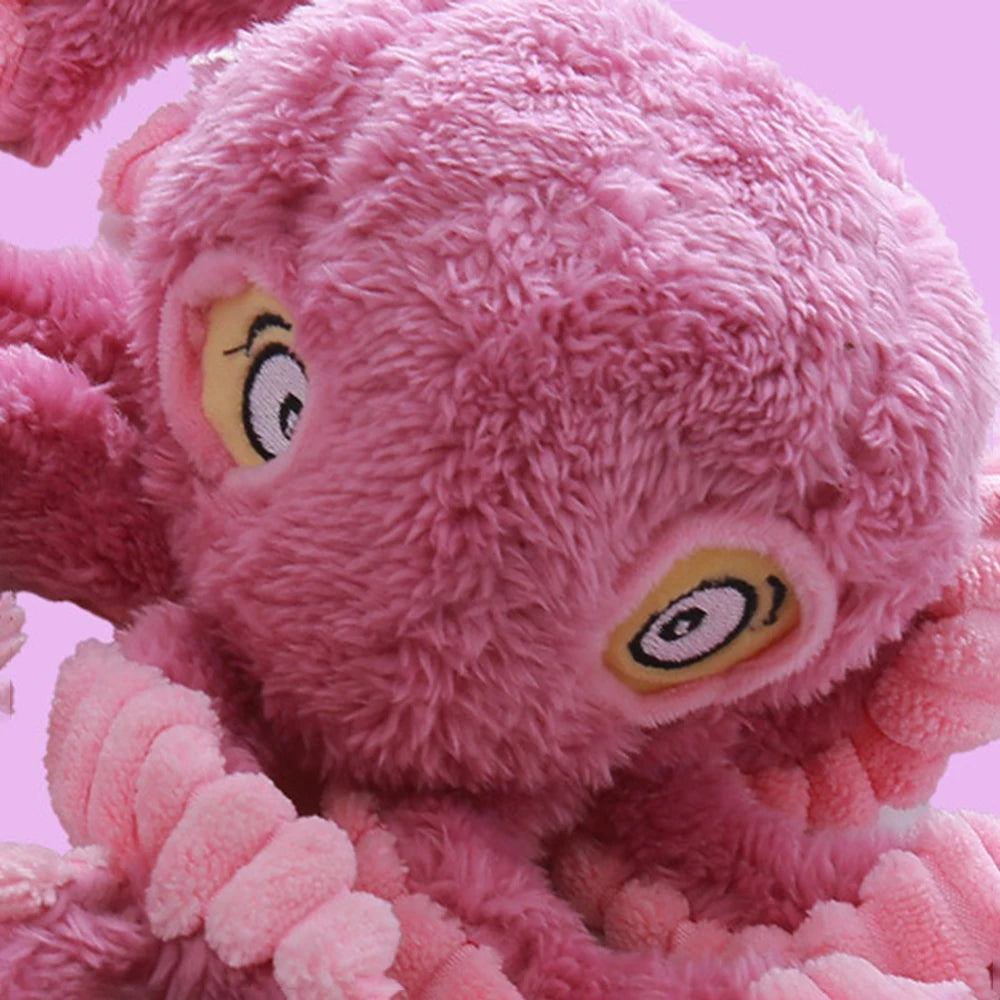 🐙 Plush Octopus Dog Toy – Squeaky Chew Toy for Interactive Play & Boredom Relief 🐾🎵