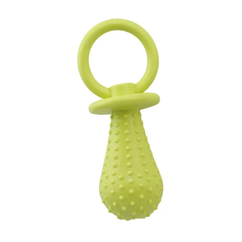 Pet Rubber Pacifier Dog Toy – Interactive Chew Toy for Puppies & Small Dogs, Elastic Rubber Soother for Teeth Cleaning & Play
