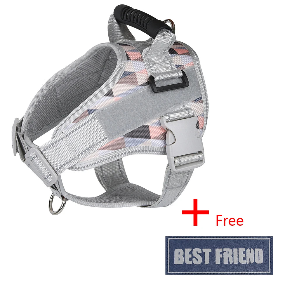 🐾 Multifunctional Reflective Dog Harness – Outdoor Training & Comfort Vest for Medium & Large Dogs
