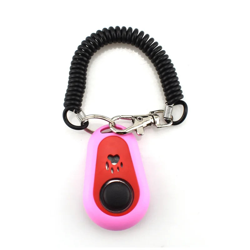 Colorful Paw Print Dog Training Clicker with Keyring – Portable Pet Clicker for Dog & Cat Training