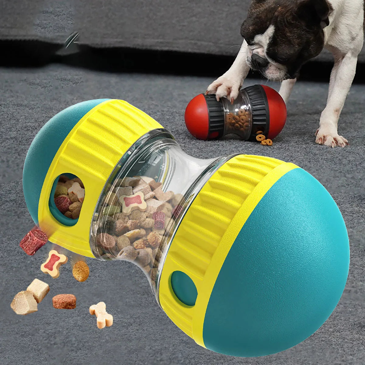 Interactive Dog Toy – Elliptical Track Rolling Ball Feeder for Mental Stimulation & Treat Dispensing