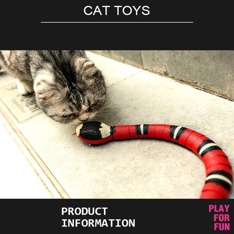 Smart Sensing Snake Cat Toy – USB Rechargeable & Interactive