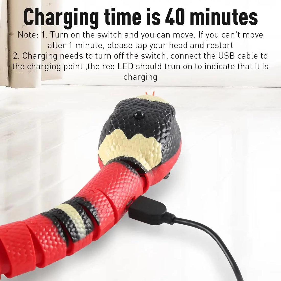 Smart Sensing Snake Cat Toy – USB Rechargeable & Interactive