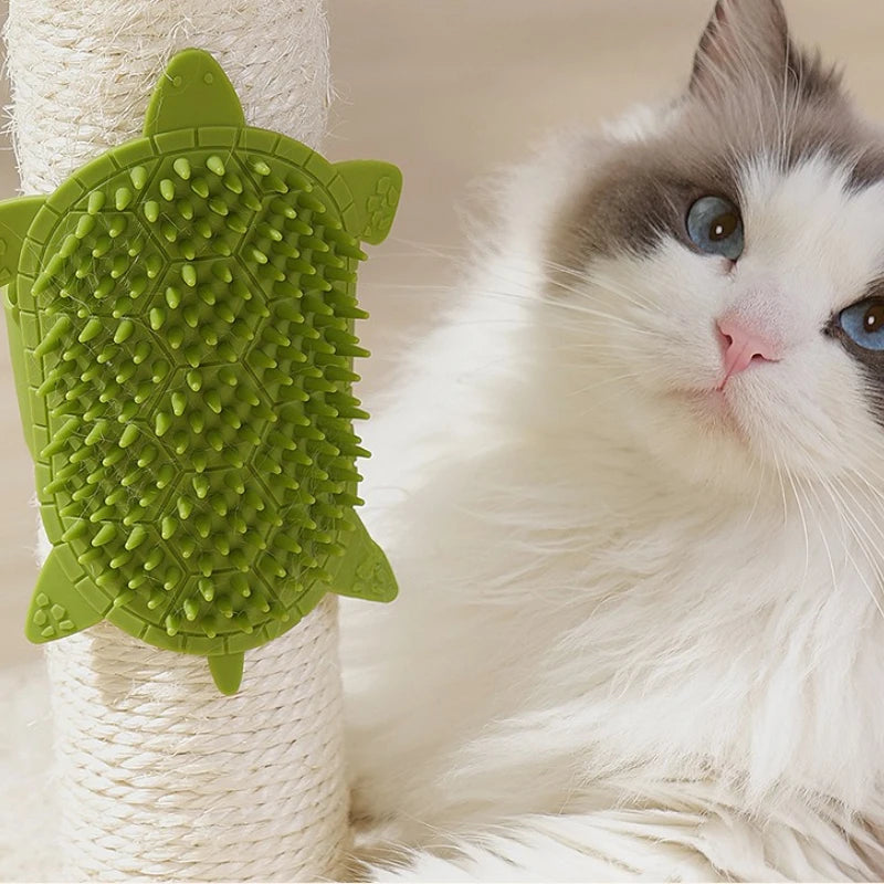 😺 Cat Wall Corner Brush – Self-Grooming Silicone Cat Massager Comb