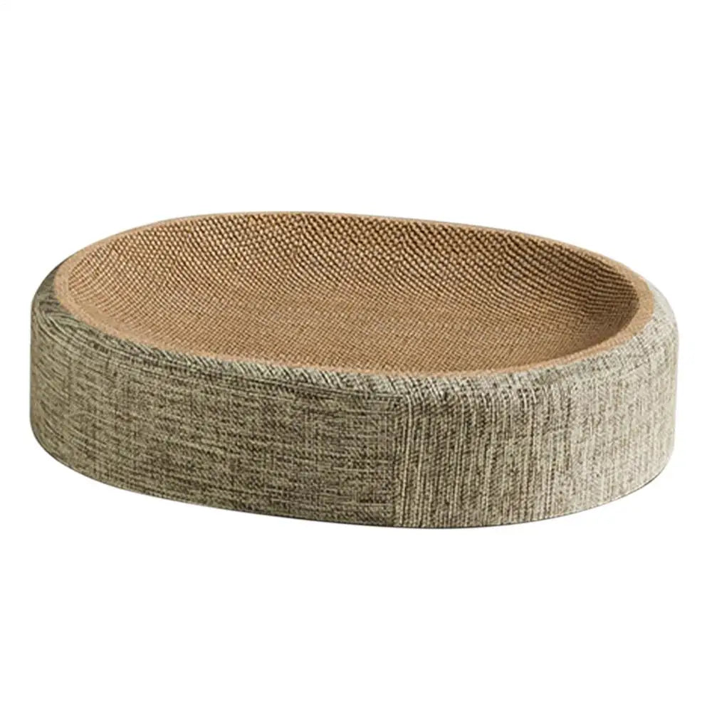 Oval Cat Scratch Pad Bed – Sisal Scratching Mat & Cozy Sleeping Nest
