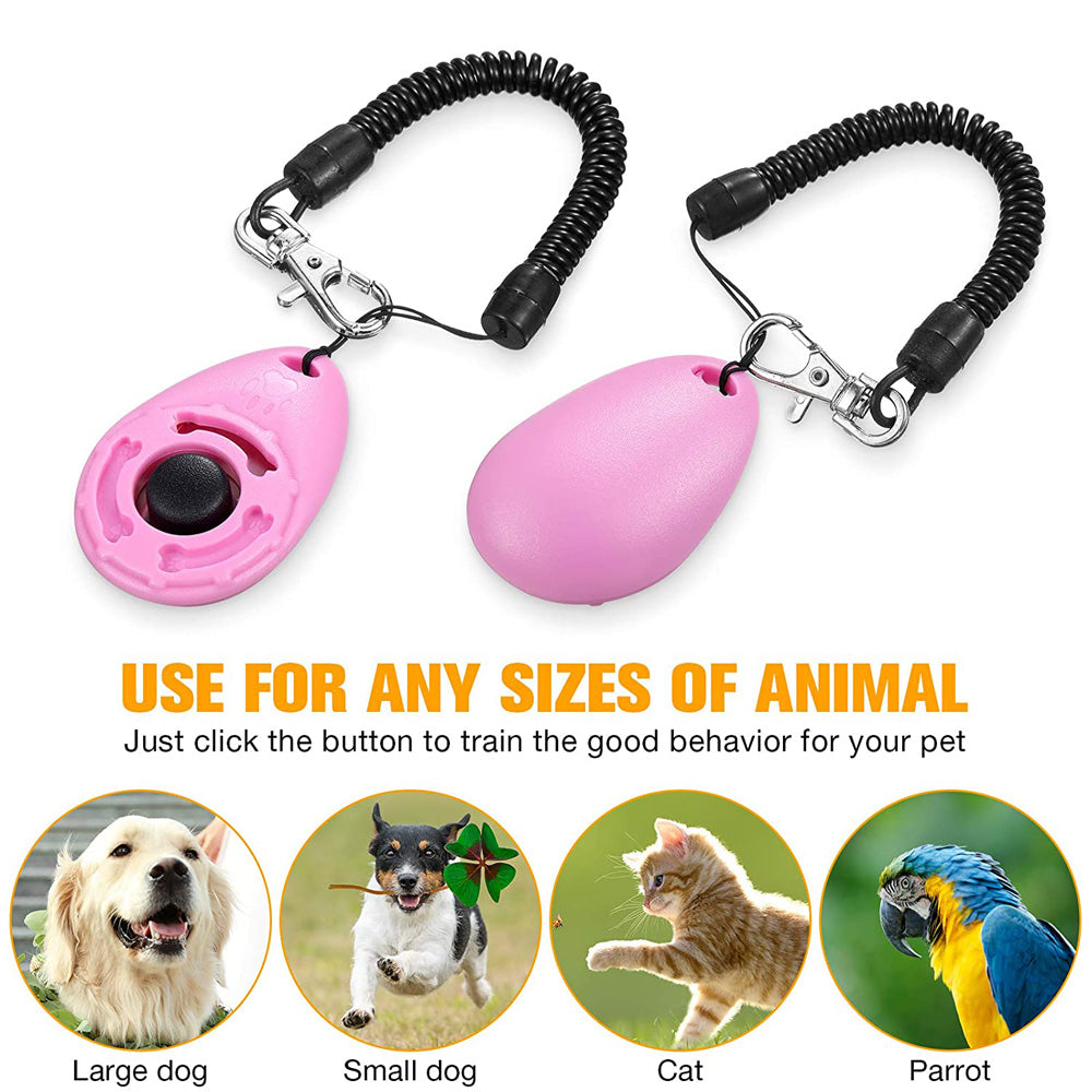 2-Pack Dog Training Clicker with Wrist Strap – Lightweight, Durable, Easy-to-Use Pet Clicker for Dogs, Cats, Birds & Horses