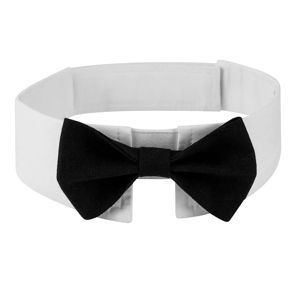 🎩 Sucado Adjustable Dog & Cat Formal Necktie – Tuxedo Bow Tie Collar for Weddings, Parties & Holidays 🐾💐