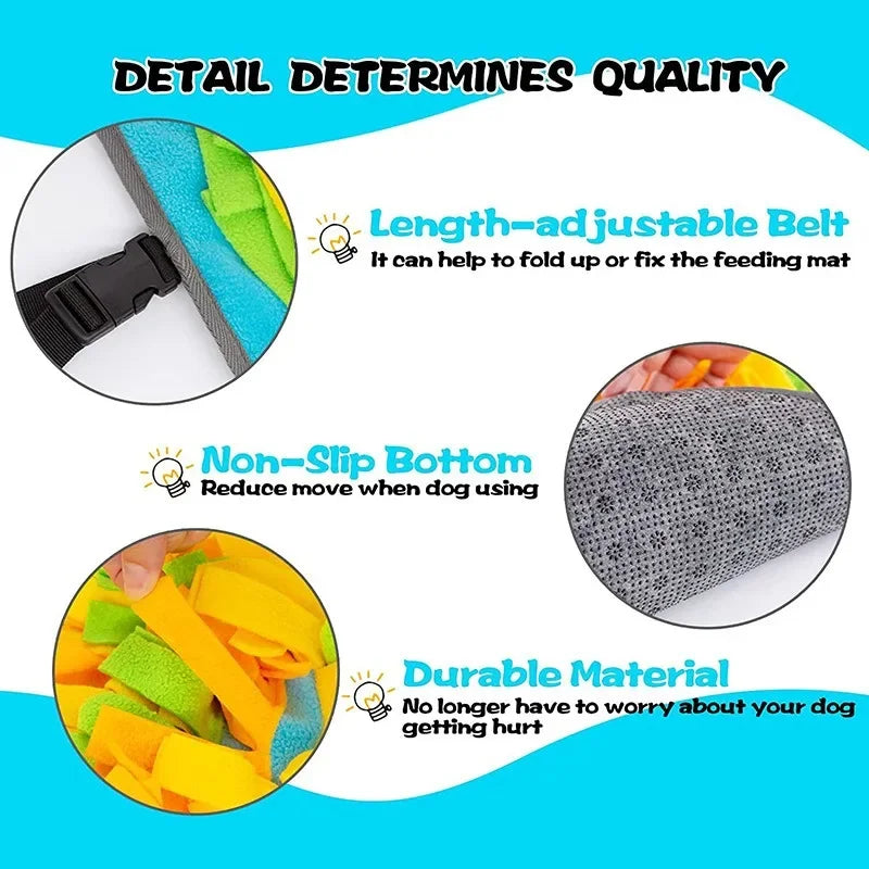 Large Snuffle Mat for Dogs – Interactive Stress Relief Training Mat & Slow Feeder Dog Treat Toy