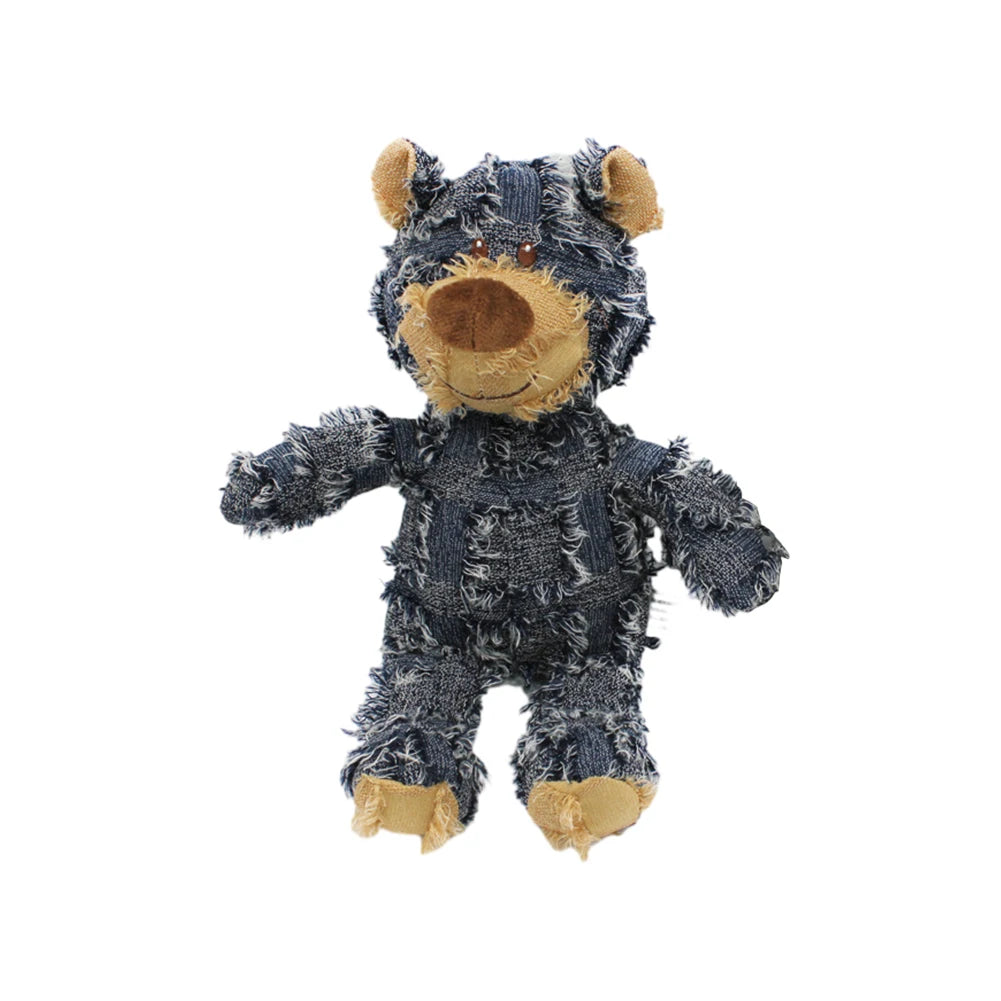 Bear-Shaped Companion Chew Toy – Indestructible Squeaky Plush for Small & Large Dogs