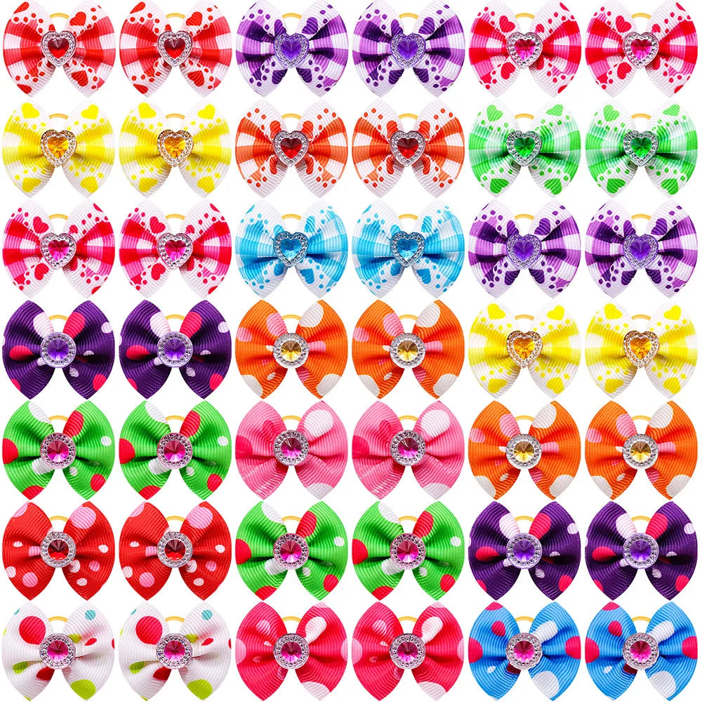 Dog Hair Bows 🎀 20pcs Summer Diamond Grooming Acce