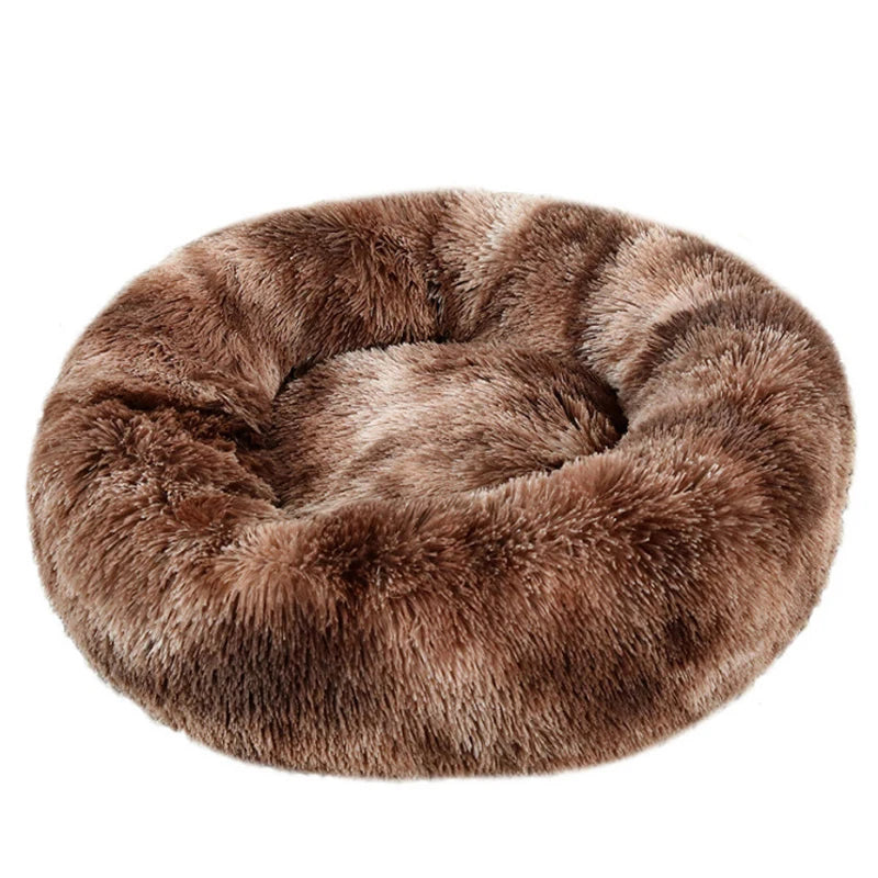 Round Plush Dog Bed – Winter Warm Washable Cat & Dog Basket Bed for Small, Medium & Large Pets
