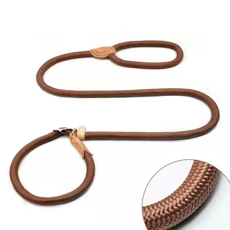 Heavy Duty Slip Rope Dog Leash – Braided Adjustable Training Lead with Loop Collar for Medium & Large Dogs