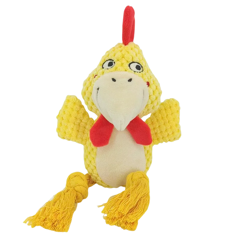 Stuffed Raw Small Dog Plush Toy – Indestructible Bite-Resistant Squeaky Interactive Puppy Rattle for Dogs