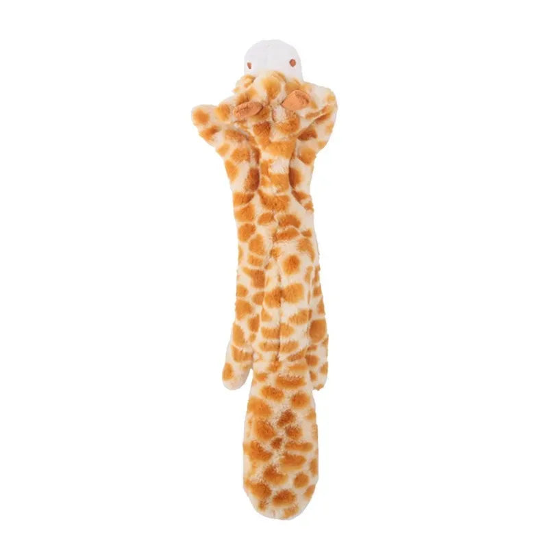 Stuffingless Animal Squeaky Dog Toy – Durable Crinkle Chew Toy with Built-In Squeakers