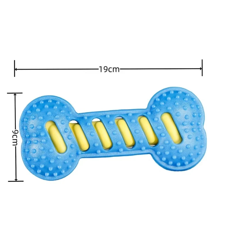 🦴 Rubber Bone Dog Chew Toy – Squeaky & Bite-Resistant Interactive Toy for Puppies