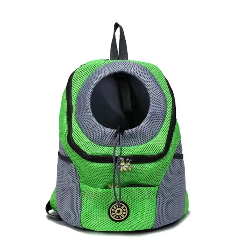 Double Shoulder Pet Carrier Backpack – Portable Mesh Dog Travel Bag for Outdoor Adventures