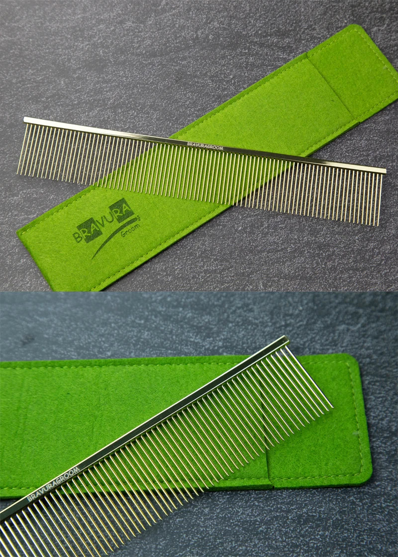 BAVURA Stainless Steel Pet Dematting Comb – Grooming Tool for Dogs & Cats | Removes Loose Undercoat, Mats & Tangles