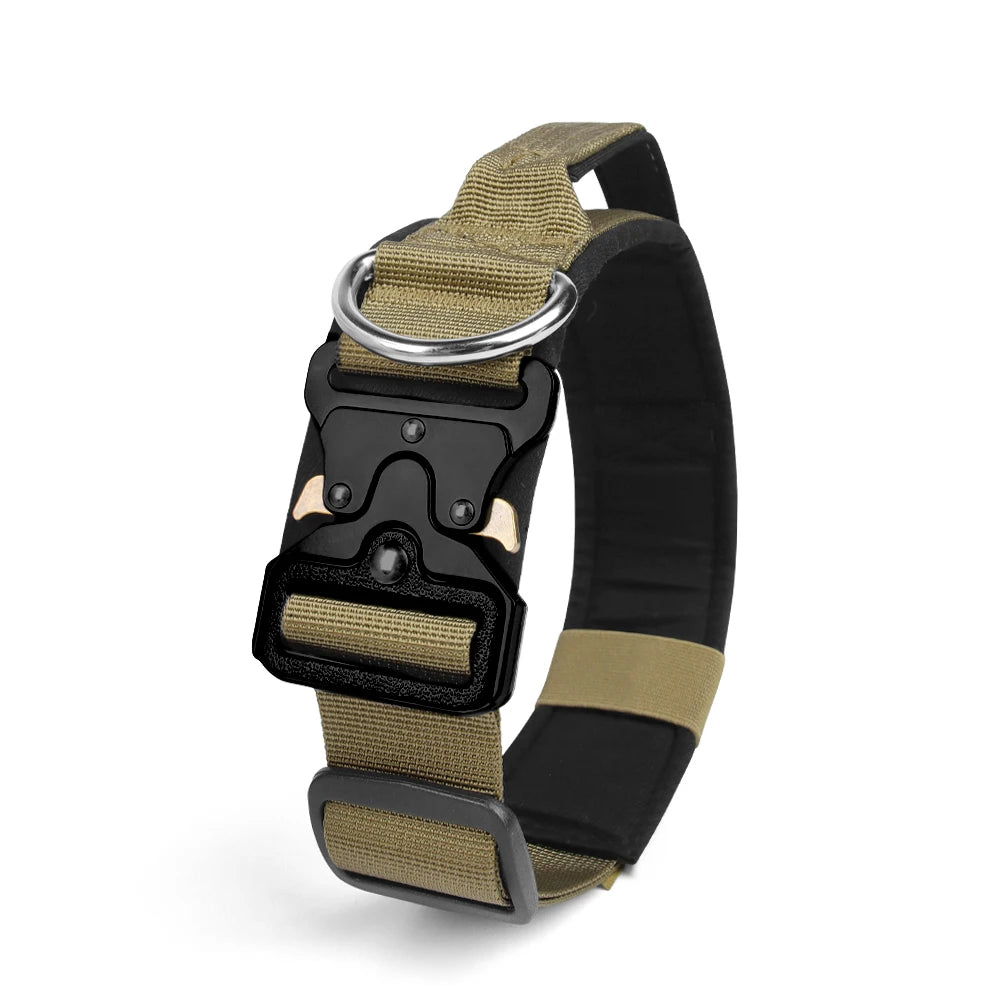 Tactical Dog Collar – Durable Outdoor Collar with Rugged Zinc Alloy Buckle & Soft Lining for Medium & Large Dogs