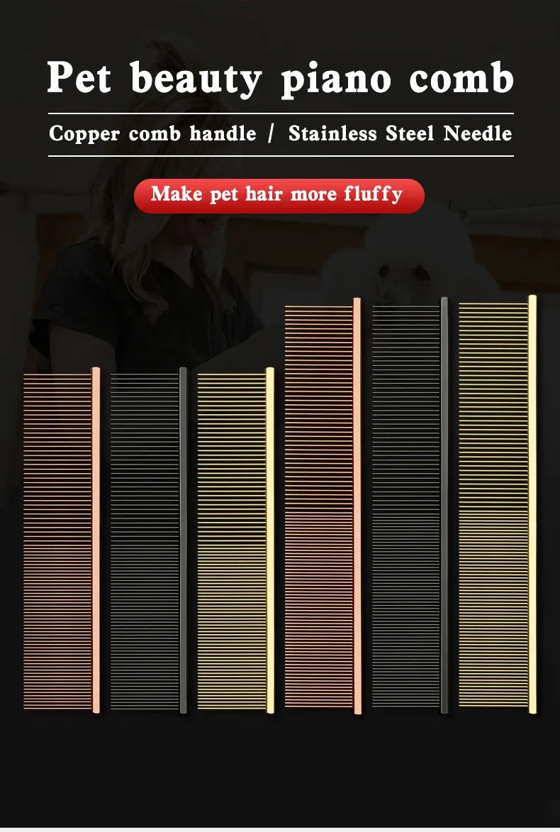 Pet Piano Comb – Dual-Sided Grooming Tool for Dogs & Cats | De-shedding & Knot Removal Brush