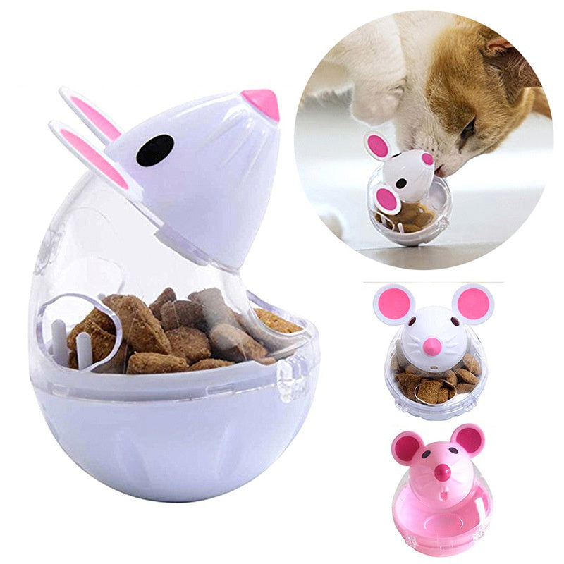 Mouse Food Rolling Feeder Toy for Cats – Dispenser Bowl & Training Toy