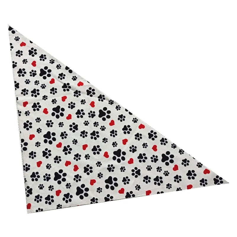 10Pcs Dog Bandana Set – Fruits, Plaid, Paw & Snowman Triangle Scarves for Small, Medium & Large Dogs
