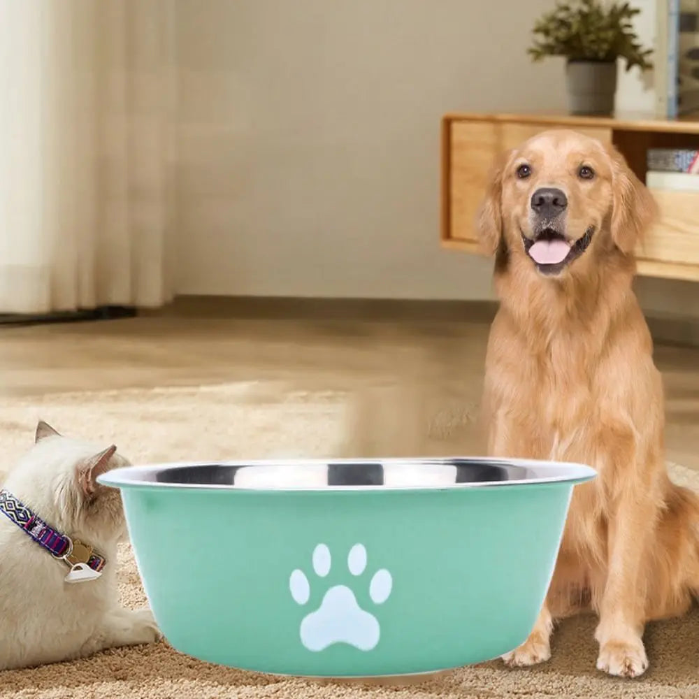 Large Capacity Stainless Steel Non-Slip Pet Bowl – Double-Layer Water & Food Bowl for Dogs & Cats