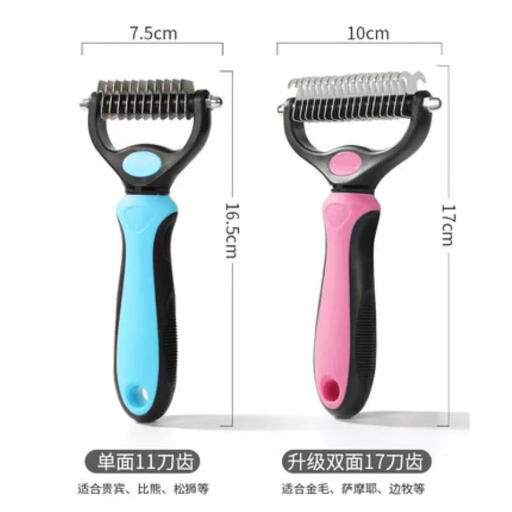 Grooming Tool with Knot Cutter – Reduces Shedding, Untangles Fur, and Keeps Coats Healthy