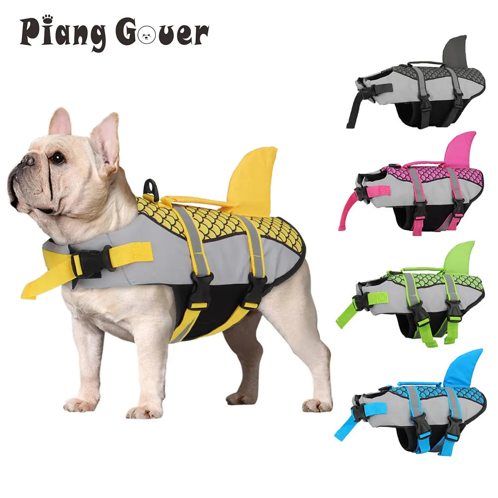 🦈 Scales Shark Swim Dog Life Jacket – Summer Pet Swimwear & Safety Vest 🐾