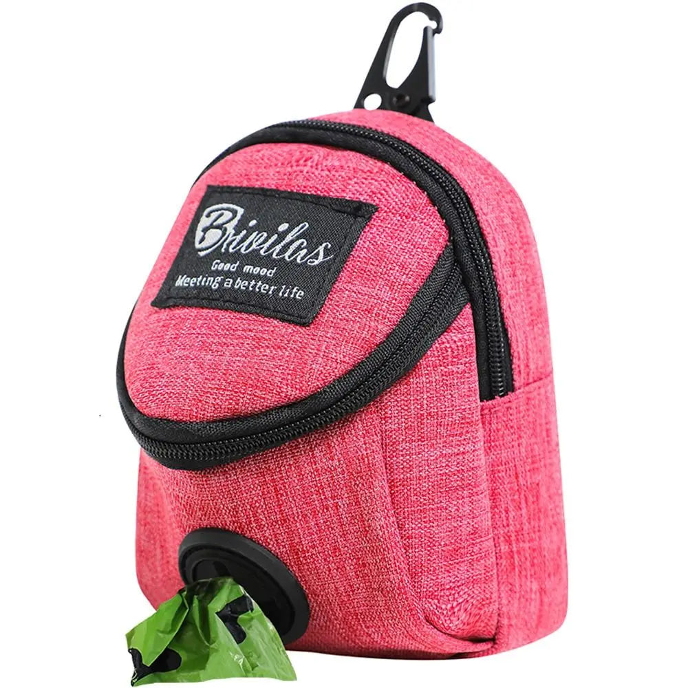 Portable Dog Training Treat Pouch – Outdoor Dog Snack Bag with Waist Strap & Poop Bag Holder
