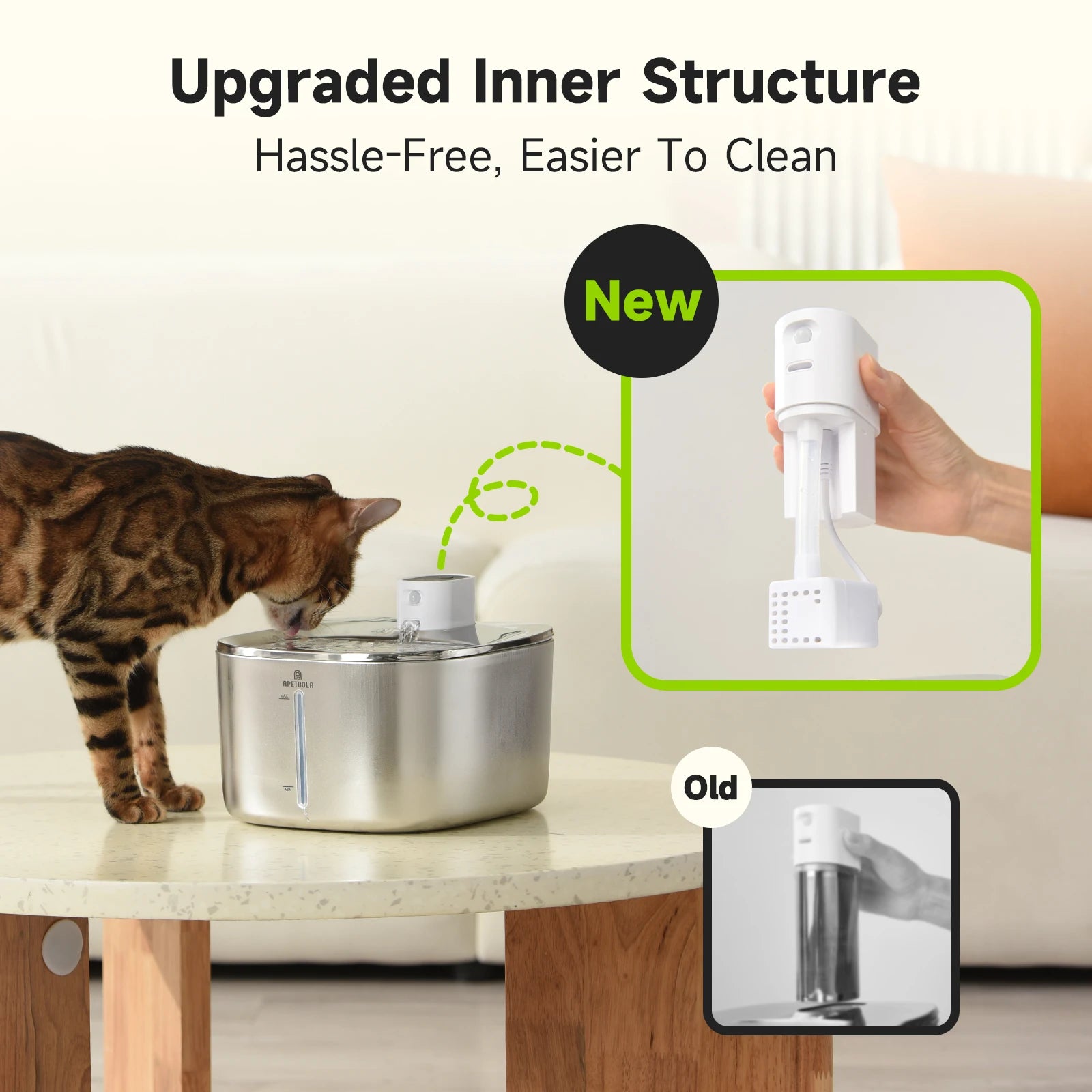 🐾 APETDOLA 4L Wireless Cat Water Fountain – Auto Sensor Pet Drinking Dispenser