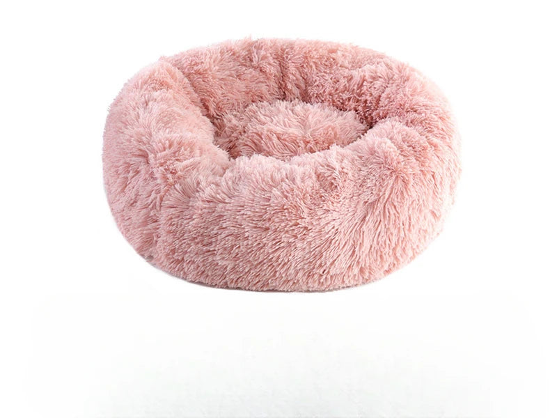 Home Plush Pet Nest – Warm Detachable & Washable Round Cat & Dog Bed