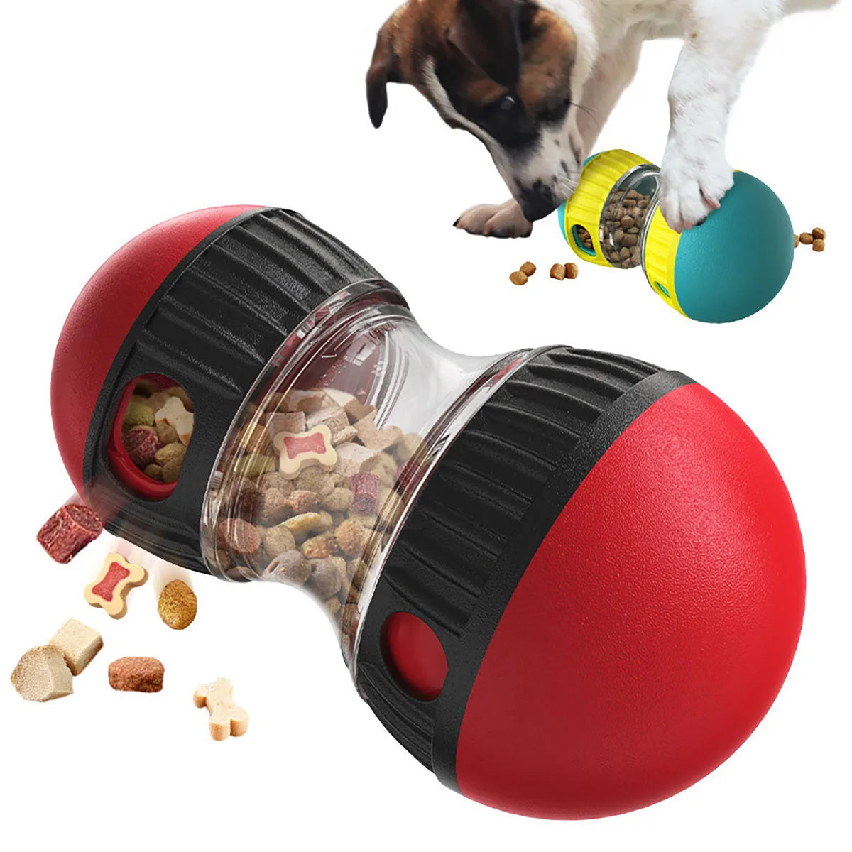 Interactive Dog Toy – Elliptical Track Rolling Ball Feeder for Mental Stimulation & Treat Dispensing
