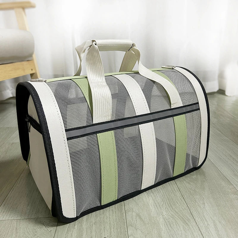 Foldable Pet Carrying Bag – Portable Mesh Handbag for Small to Medium Dogs & Cats