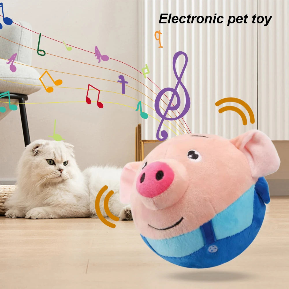 USB Rechargeable Talking Plush Dog Toy Ball – Interactive Bouncing Singing Pet Toy
