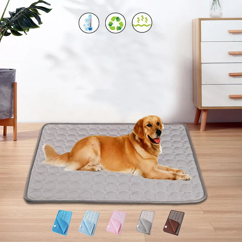 DualPet Cooling Pad for Dogs & Cats – Washable Summer Gel Ice Mat for Small to Large Pets, Cool Mattress Blanket