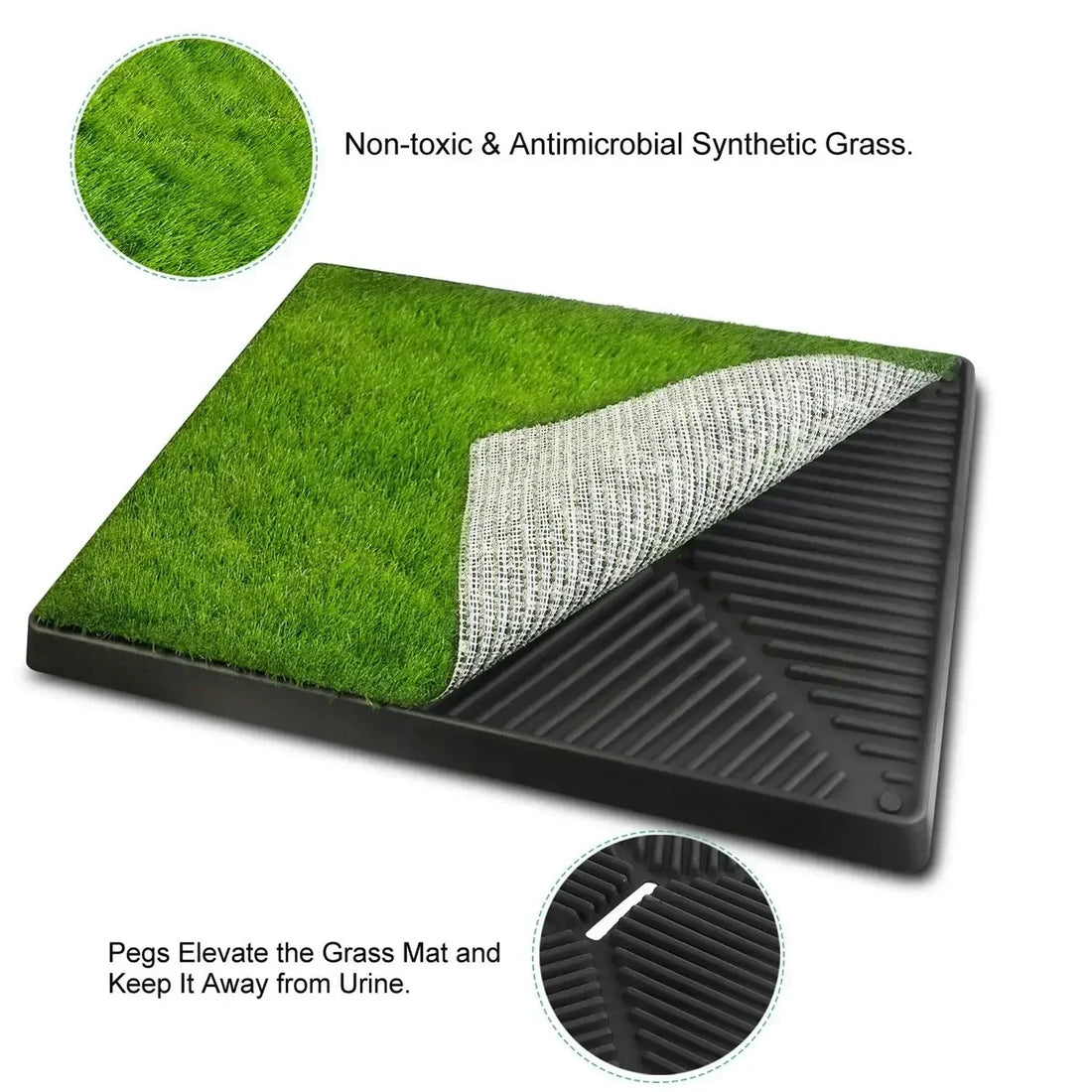 Portable 3-Layer Dog Potty Training Toilet with Synthetic Grass – Anti-Splash Puppy Urine Tray
