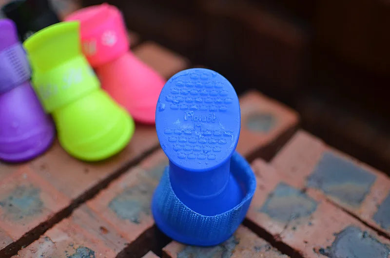 4Pcs Waterproof Dog Rain Shoes – Anti-Slip Rubber Boots for Small, Medium & Large Dogs