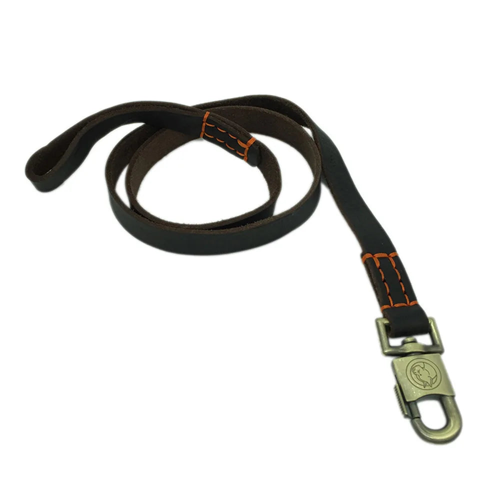 🐶 Genuine Leather Dog Leash – Heavy Duty 3/4/5ft x 1in for Medium & Large Dogs