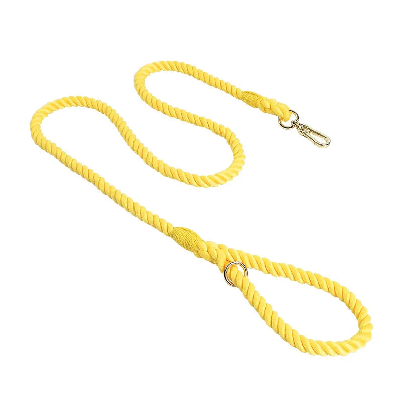 Hand-Woven Gradient Dog Leash – Multi-Function Cotton Rope Lead for Outdoor Walking & Training