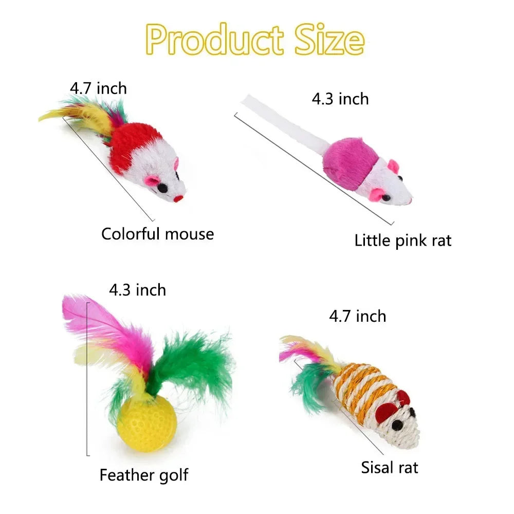 Kitten Toys Variety Pack – Cat Sticks, Mice & Balls