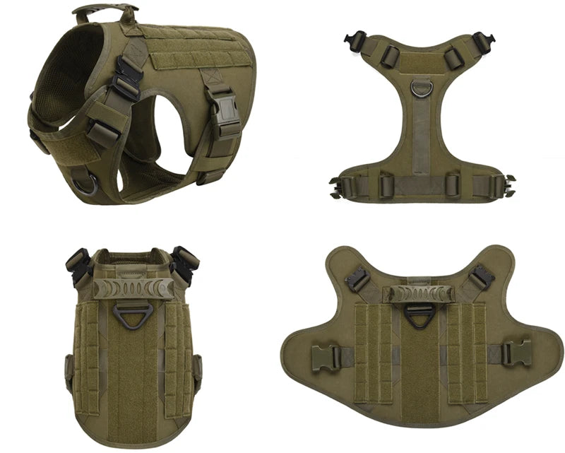 🐾 Tactical Military Dog Harness & Leash Set – All Breeds Training Vest for Outdoor Adventures