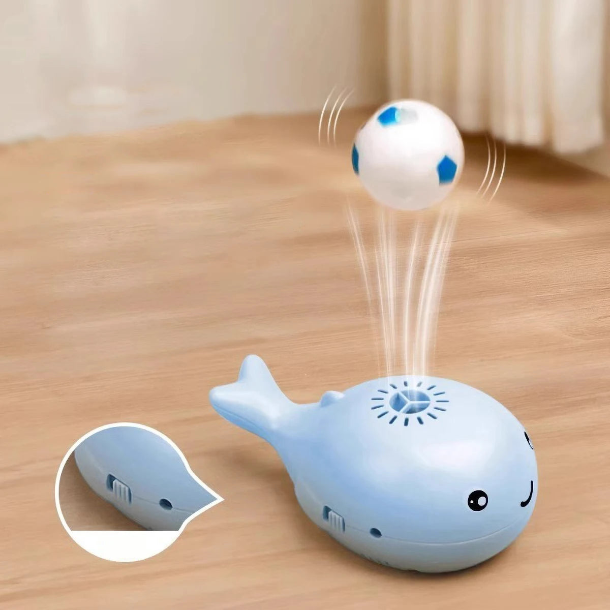 Whale Shaped Interactive Electric Floating Cat Toy – USB Powered Dual Fan Teaser