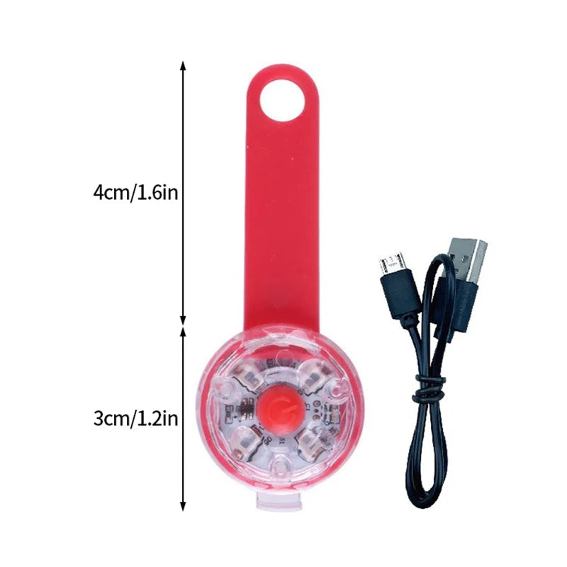 USB Rechargeable LED Pet Collar Pendant – Safety Light for Dogs & Cats, Night Walking Accessory