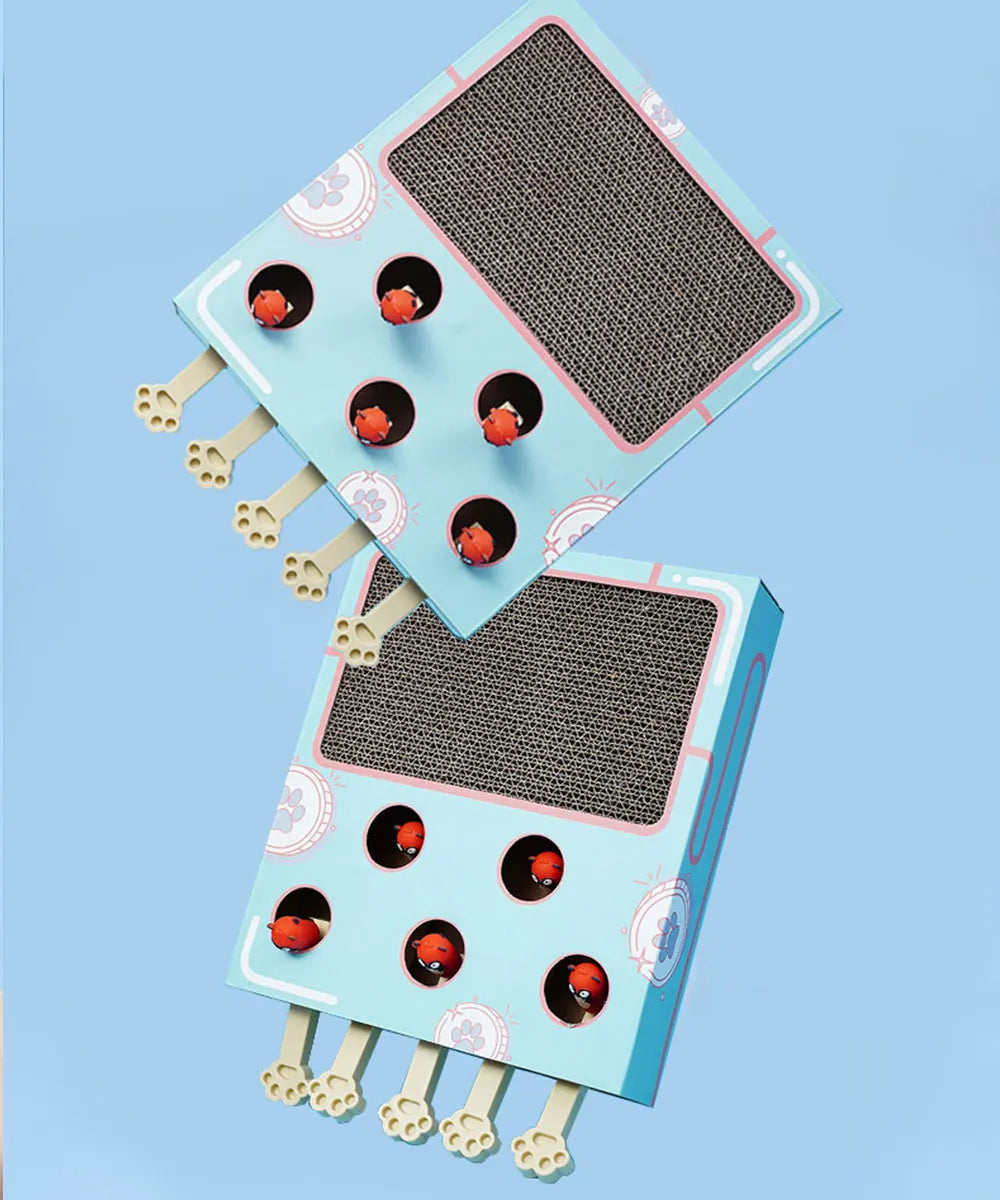 Whack-a-Mole Cat Toy – Interactive Scratching Board & Claw Grinder