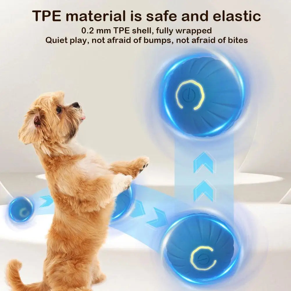 ⚽ Automatic Smart Moving Dog Toy Ball – Interactive Jumping Chew Toy (USB Rechargeable) 🐾💨